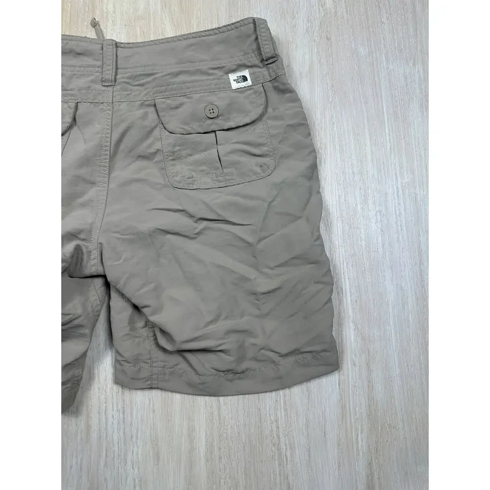 The North Face Paramount Taupe Nylon Hiking Cargo Travel Outdoor Shorts 10